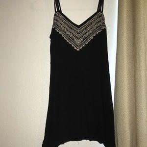 loose black spaghetti strap dress